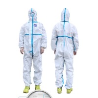 CE FDA PP PE White color Full-body Medical ICU Use Isolation Suit Gowns Overall with seal